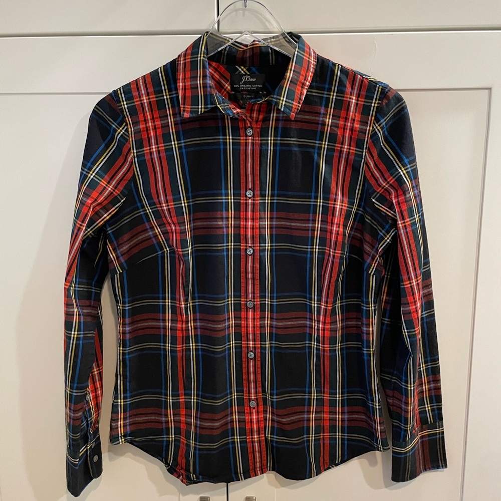 J. Crew Red and Blue Plaid Button Down Shirt